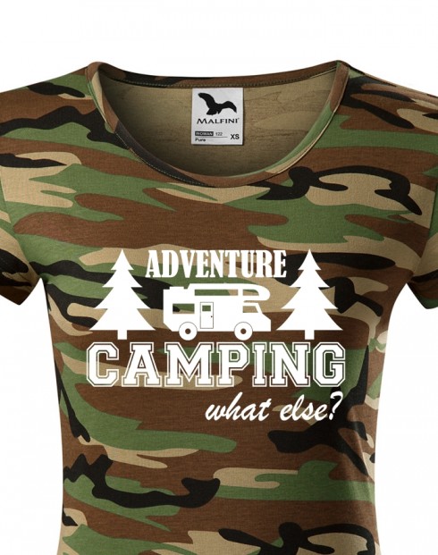 Dámské tričko s karavanem - Adventure Camping