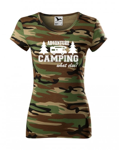 Dámské tričko s karavanem - Adventure Camping