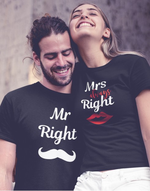 Párová trika Mr Right a Mrs Always Right