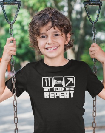 Dětské tričko Eat Sleep Mine Repeat