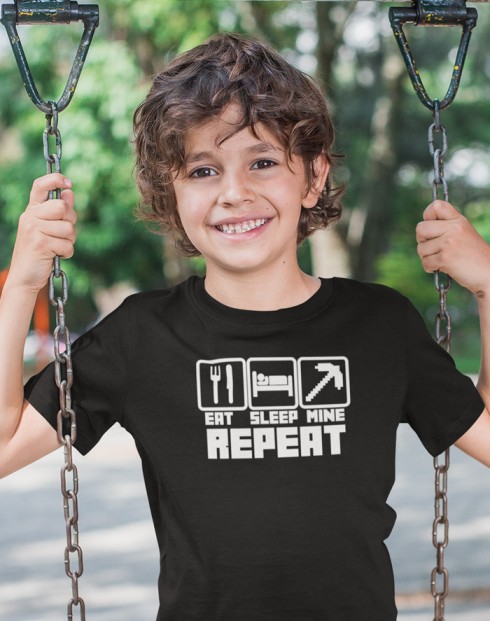Dětské tričko Eat Sleep Mine Repeat