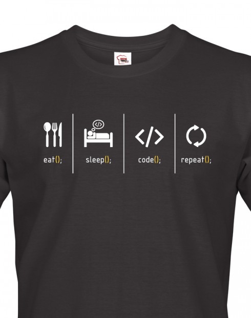 Pánské tričko pro IT Eat, sleep, code, repeat