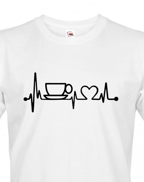 Pánské tričko Srdeční tep káva