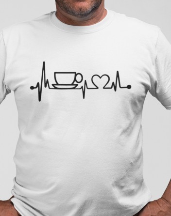 Pánské tričko Srdeční tep káva