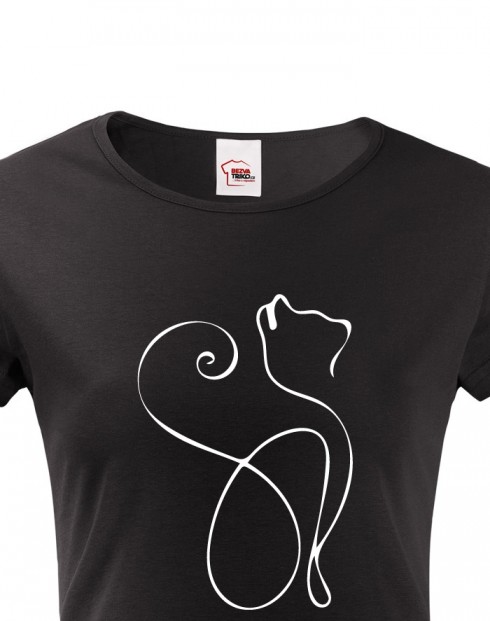 Dámské tričko stylová kočka