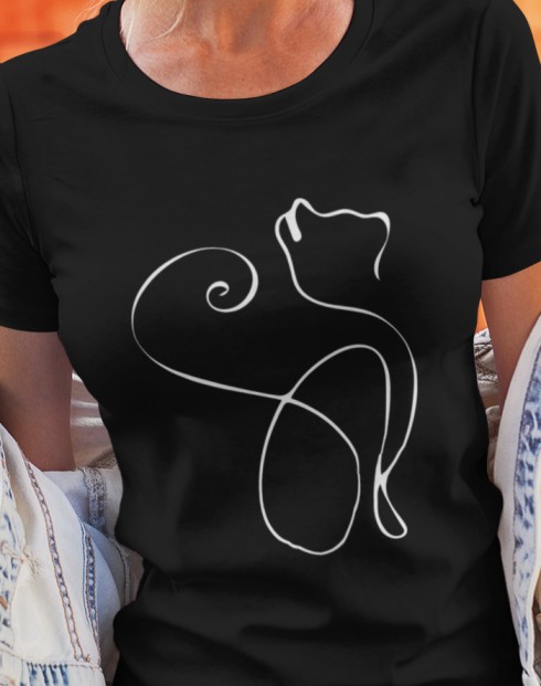 Dámské tričko stylová kočka