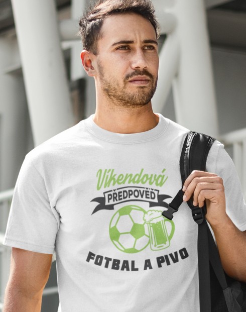 Pánské tričko s potiskem na fotbal Víkendová předpověď