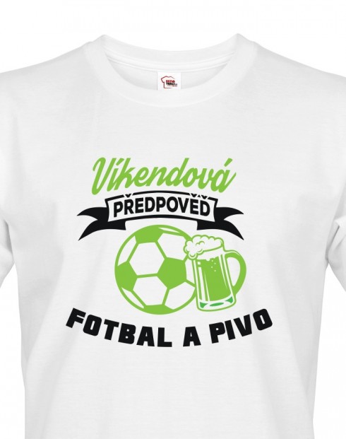 Pánské tričko s potiskem na fotbal Víkendová předpověď