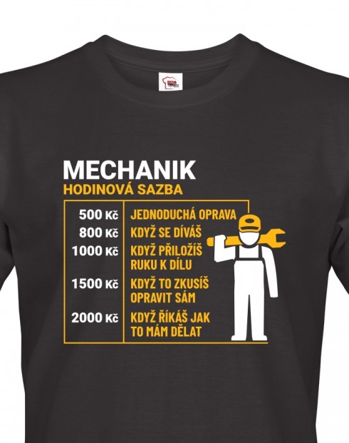 Pánské tričko hodinová sazba mechanik