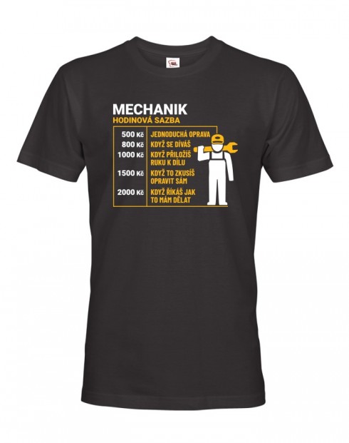 Pánské tričko hodinová sazba mechanik