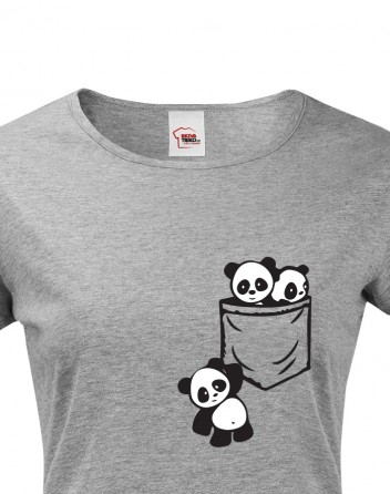 Dámské tričko Pandy v kapse