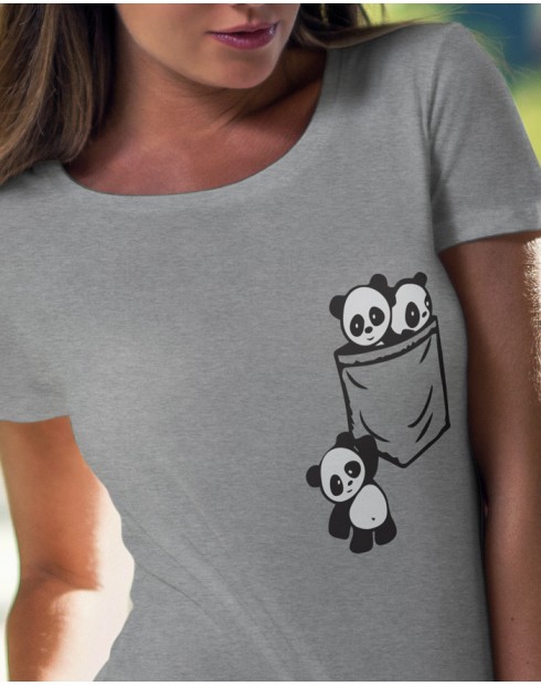 Dámské tričko Pandy v kapse