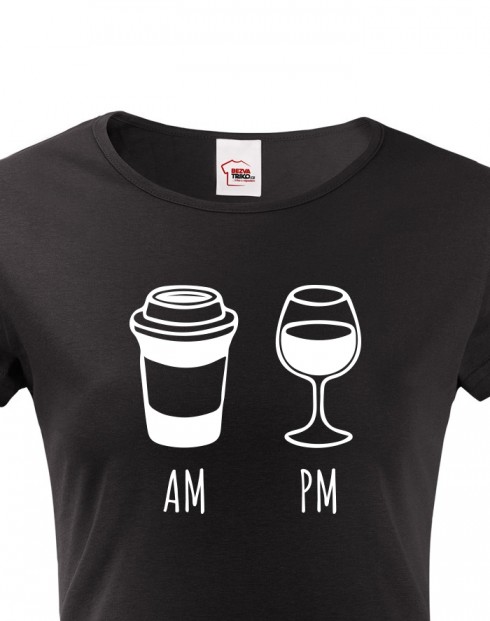 Dámské tričko Víno a káva