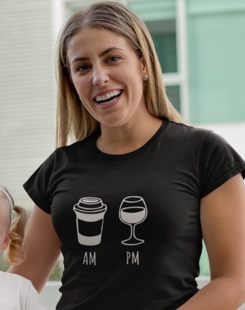 Dámské tričko Víno a káva