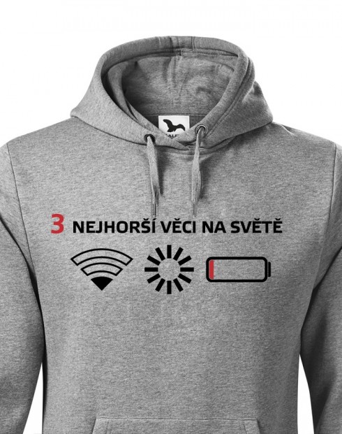 Pánská mikina 3 nejhorší věci na světě