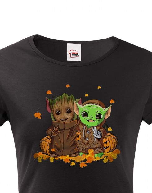 Dámské tričko Mistr Yoda a Groot