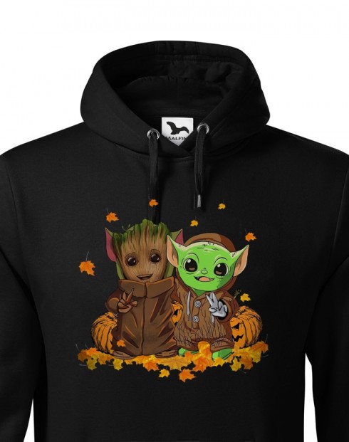 Pánská mikina Mistr Yoda a Groot