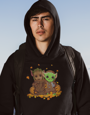 Pánská mikina Mistr Yoda a Groot