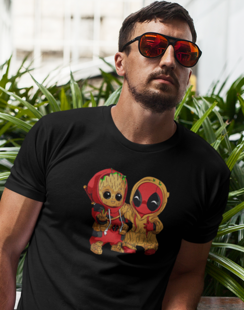 Pánské tričko Deadpool a Groot