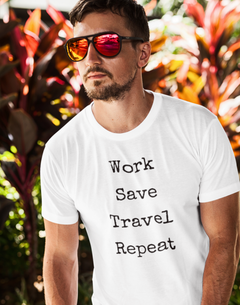 Pánské tričko Work-Save-Travel-Repeat