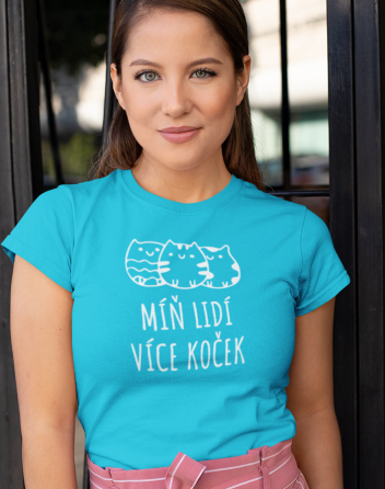 Dámské tričko Míň lidí více koček
