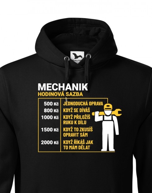 Pánská mikina pro mechanika - Hodinová sazba