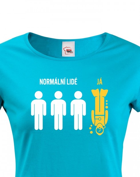 Dámské tričko - Normální lidé - ja (potápěč)