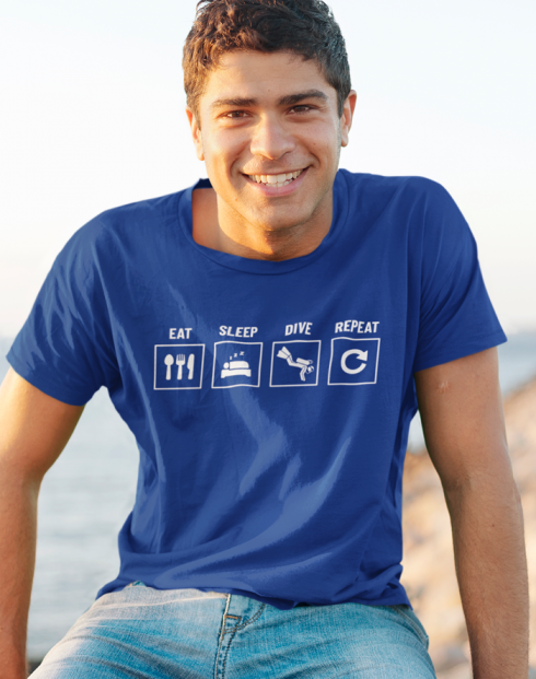 Pánské tričko Eat-sleep-dive-repeat