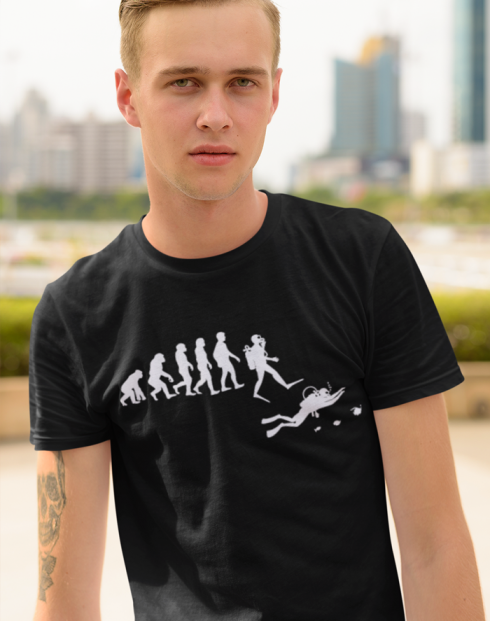 Pánské tričko - Evoluce potápění