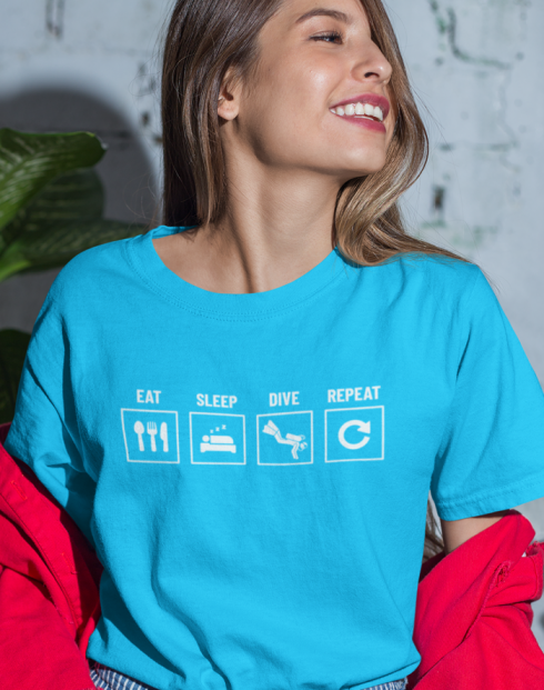 Dámské tričko Eat-sleep-dive-repeat