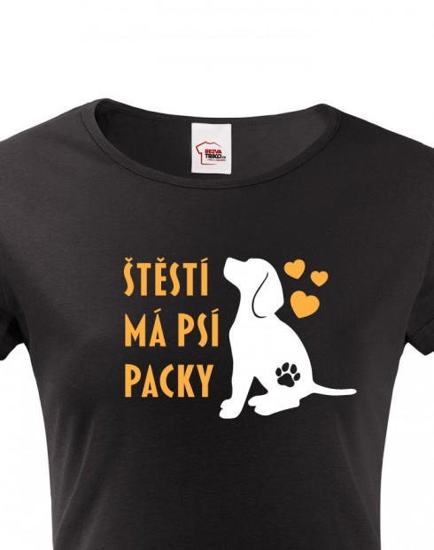 Dámské tričko -Štěstí má psí packy