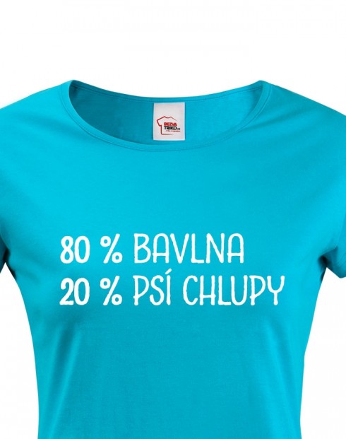Dámské tričko -80 % bavlna, 20 % psí chlupy