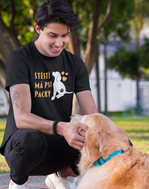Pánské tričko -Štěstí má psí packy