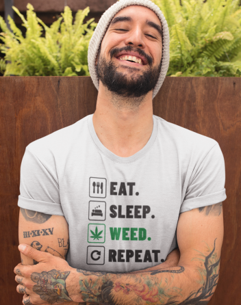 Pánské tričko -Eat sleep weed repeat