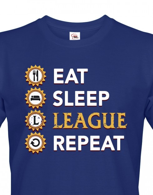 Pánské tričko - Eat sleep league repeat