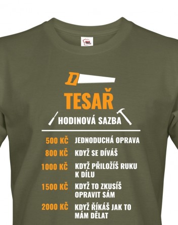 Pánské tričko Hodinová sazba tesaře