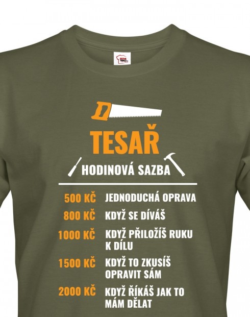 Pánské tričko Hodinová sazba tesaře