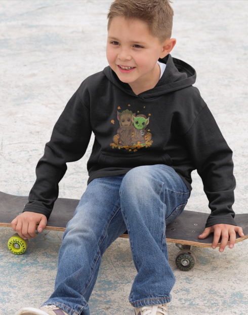 Dětská mikina Mistr Yoda a Groot