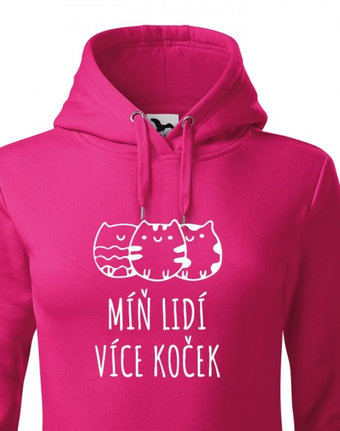 Dámská mikina Míň lidí více koček