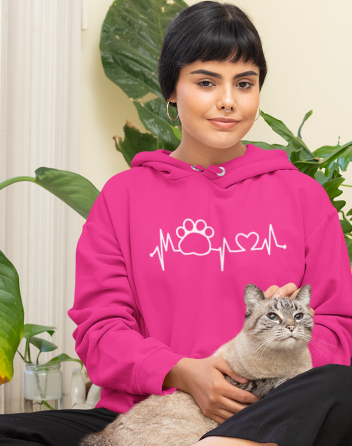 Dámská mikina tep kočky