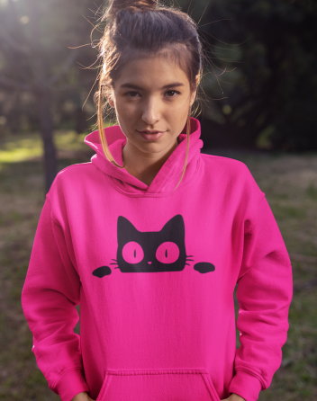 Dámská mikina s vykukující kočkou