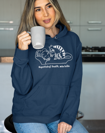 Dámská mikina Nepotřebuji budík, mám kočku