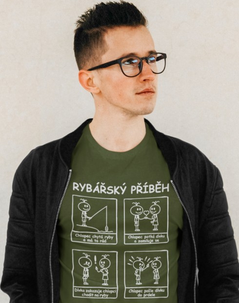 Pánské tričko s potiskem Rybářský příběh