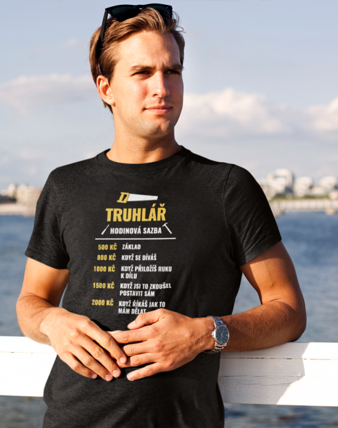 Pánské tričko - Hodinová sazba truhláře