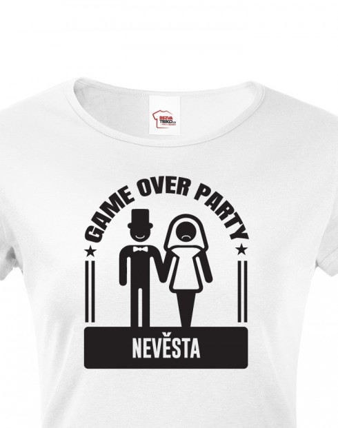 Dámské rozlučkové tričko Game over party
