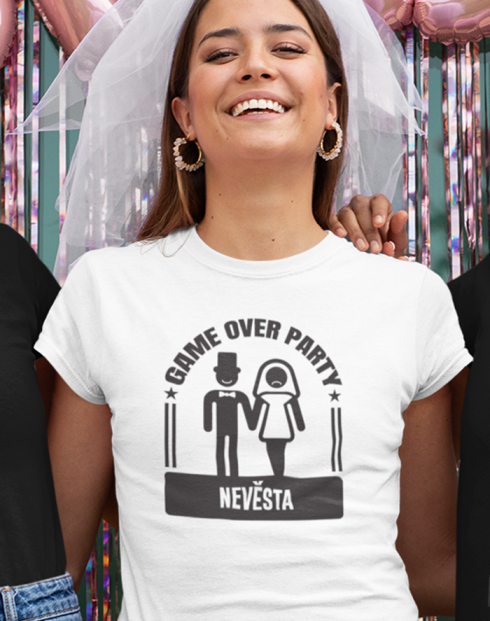 Dámské rozlučkové tričko Game over party