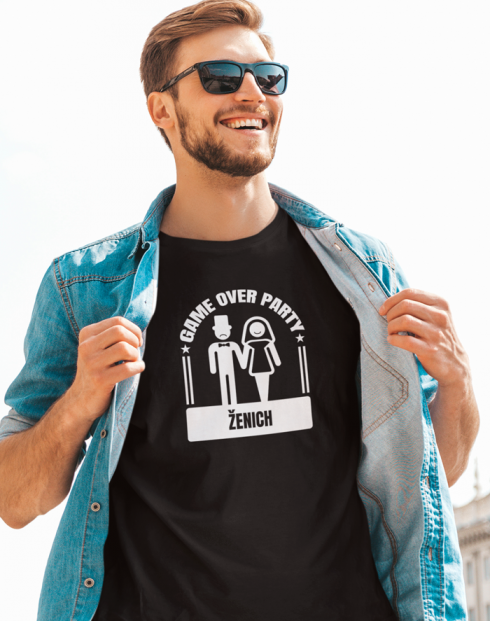 Pánské tričko pro ženicha Game over party