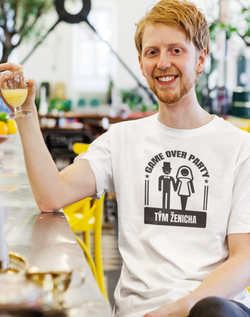 Pánské rozlučkové tričko Game over party