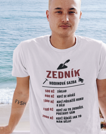 Pánské tričko - Hodinová sazba zedník