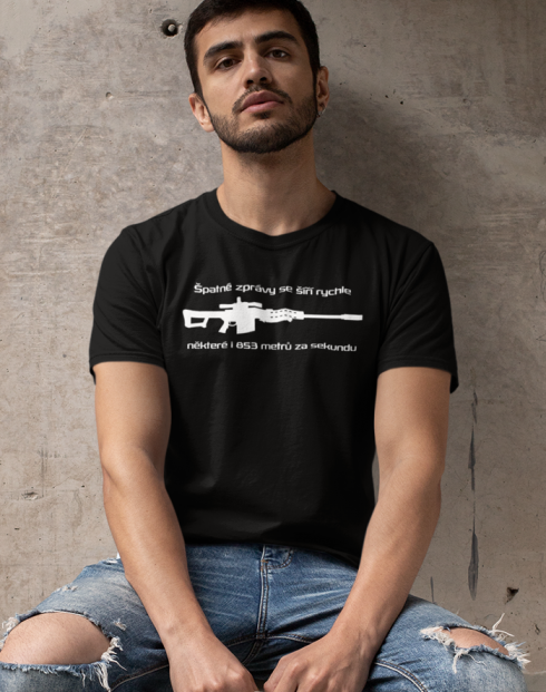 Pánské tričko Špatné zprávy se šíří rychle